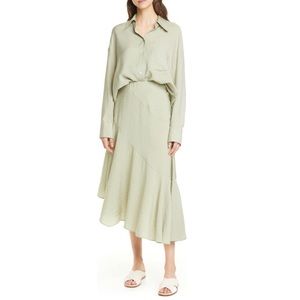 NWT - Vince - Side button asymmetrical midi skirt - Size 6 - color jade